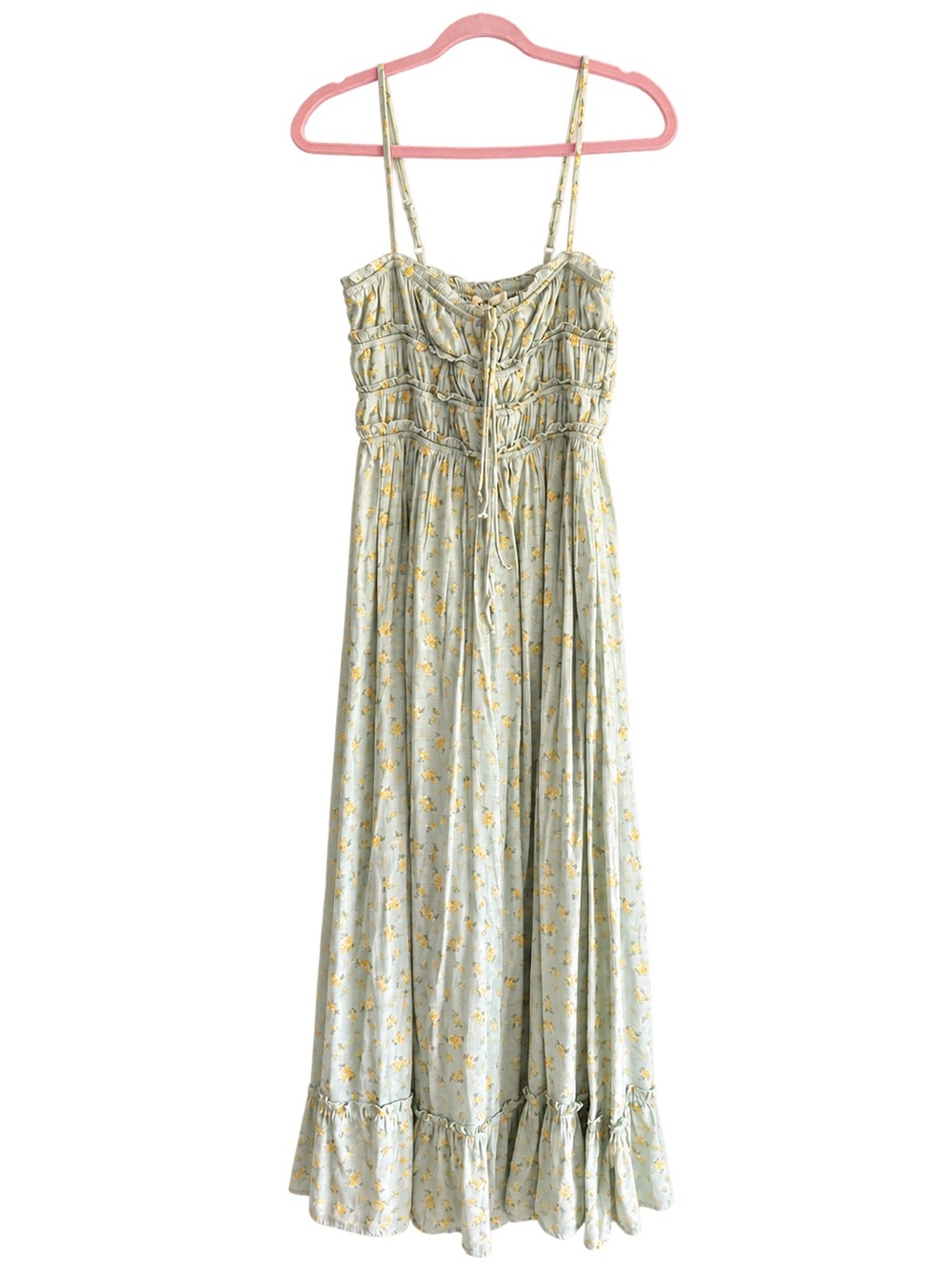 Jessica Simpson Light Green Floral Smocked Maxi Dress